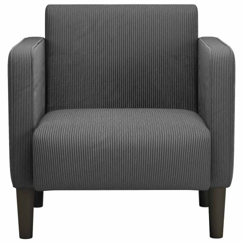 SOFA FOTEL Z PODŁOKIETNIKAMI CIEMNOSZARY 54CM TKANINA CORDUROY