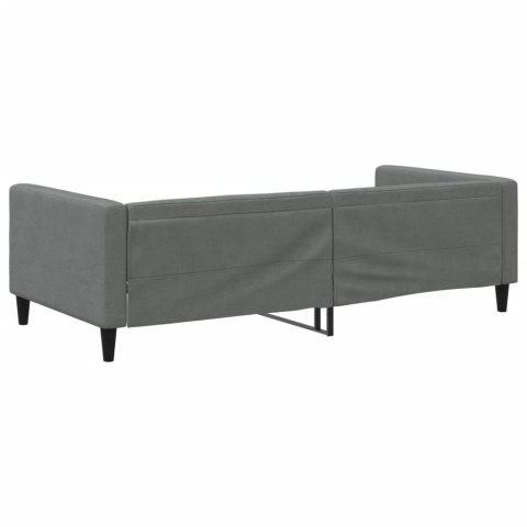 SOFA Z FUNKCJĄ SPANIA CIEMNOSZARA 100X200CM OBITA TKANINĄ
