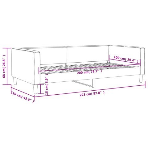 SOFA Z FUNKCJĄ SPANIA CIEMNOSZARA 100X200CM OBITA TKANINĄ