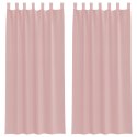 ZASŁONY WOALOWE Z KIESZENIAMI NA DRĄŻEK 2 SZT. RÓŻOWE