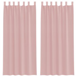 ZASŁONY WOALOWE Z KIESZENIAMI NA DRĄŻEK 2 SZT. RÓŻOWE