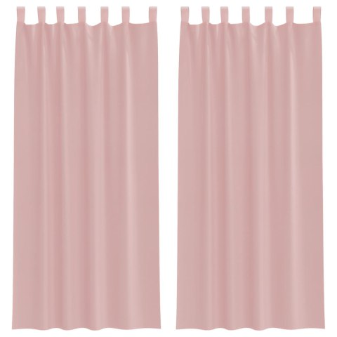 ZASŁONY WOALOWE Z KIESZENIAMI NA DRĄŻEK 2 SZT. RÓŻOWE