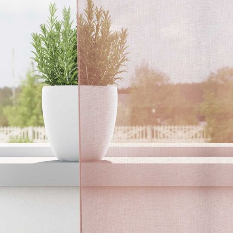 ZASŁONY WOALOWE Z KIESZENIAMI NA DRĄŻEK 2 SZT. RÓŻOWE