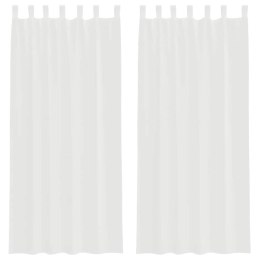 ZASŁONY WOALOWE Z KIESZENIAMI NA DRĄŻEK 2 SZT. BIAŁE