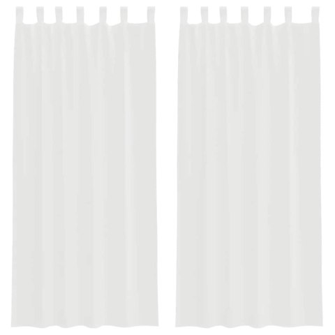 ZASŁONY WOALOWE Z KIESZENIAMI NA DRĄŻEK 2 SZT. BIAŁE