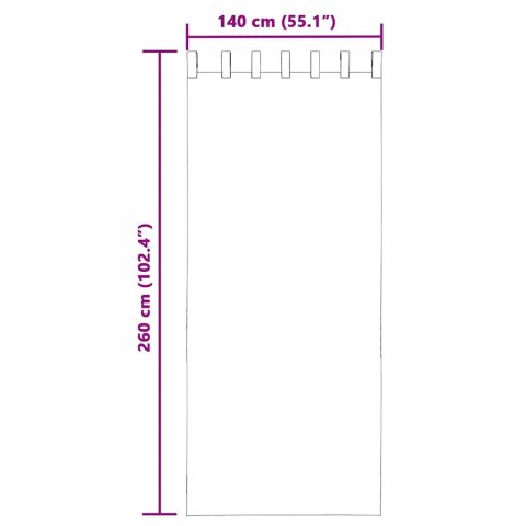 ZASŁONY WOALOWE Z KIESZENIAMI NA DRĄŻEK 2 SZT. CZARNE