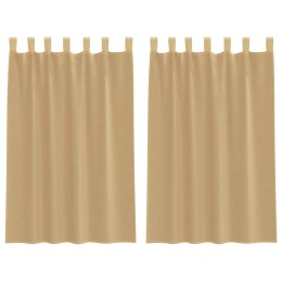 ZASŁONY WOALOWE Z KIESZENIAMI NA DRĄŻKI 2 SZT. PIASKOWE