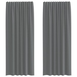 ZASŁONY WOALOWE Z PĘTELKAMI 2 SZT. CIEMNOSZARY 140X245CM