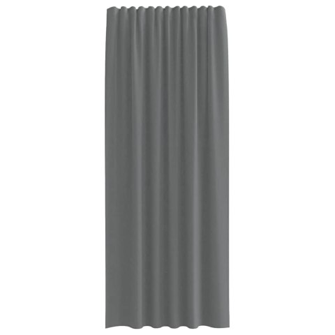 ZASŁONY WOALOWE Z PĘTELKAMI 2 SZT. CIEMNOSZARY 140X245CM