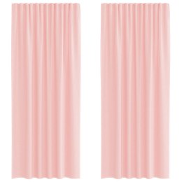 ZASŁONY WOALOWE Z PĘTELKAMI 2 SZT. RÓŻOWE 140X225CM