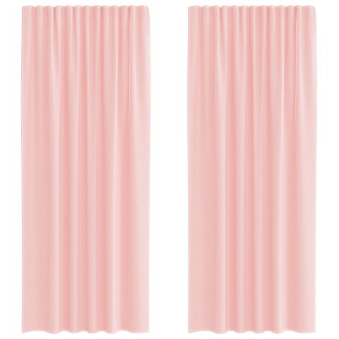 ZASŁONY WOALOWE Z PĘTELKAMI 2 SZT. RÓŻOWE 140X225CM