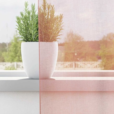 ZASŁONY WOALOWE Z PĘTELKAMI 2 SZT. RÓŻOWE 140X225CM