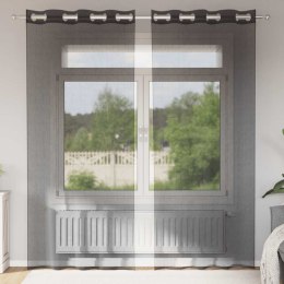 ZASŁONY WOALOWE Z PRZELOTKAMI 2 SZT. CZARNE 140X225CM