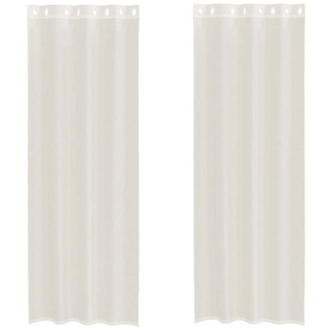 ZASŁONY WOALOWE Z PRZELOTKAMI 2 SZT. KREMOWE 140X260CM