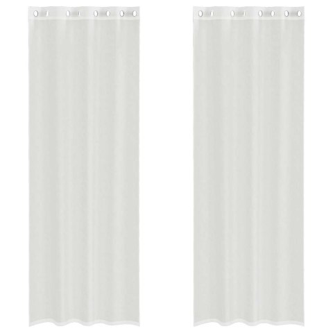 ZASŁONY WOALOWE Z PRZELOTKAMI 2 SZT. BIAŁE