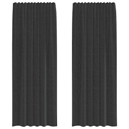 ZASŁONY WOALOWE Z ZAKŁADKĄ NA GÓRZE 2 SZT. CZARNE