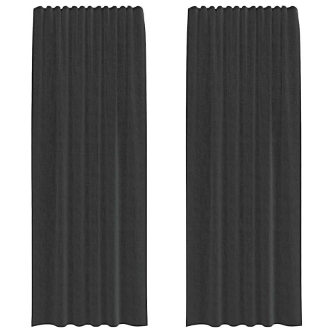 ZASŁONY WOALOWE Z ZAKŁADKĄ NA GÓRZE 2 SZT. CZARNE