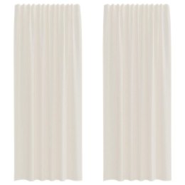 ZASŁONY WOALOWE Z ZAKŁADKĄ NA GÓRZE 2 SZT. KREMOWE