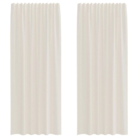 ZASŁONY WOALOWE Z ZAKŁADKĄ NA GÓRZE 2 SZT. KREMOWE