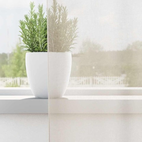 ZASŁONY WOALOWE Z ZAKŁADKĄ NA GÓRZE 2 SZT. KREMOWE