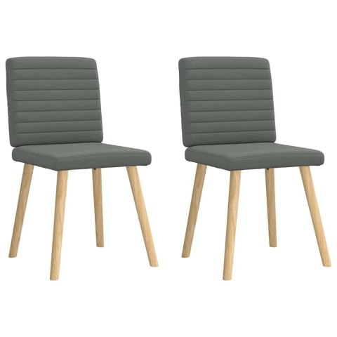 KRZESŁA STOŁOWE 2 SZT. CIEMNOSZARE OBITE TKANINĄ