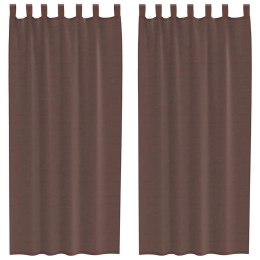 ZASŁONY WOALOWE Z KIESZENIAMI NA DRĄŻEK 2 SZT. BRĄZOWE