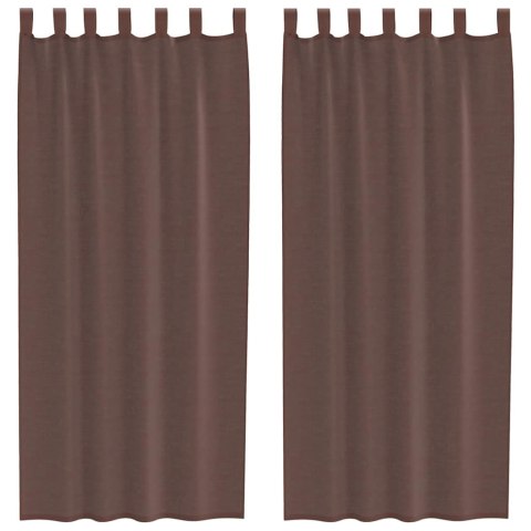 ZASŁONY WOALOWE Z KIESZENIAMI NA DRĄŻEK 2 SZT. BRĄZOWE
