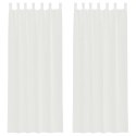 ZASŁONY WOALOWE Z KIESZENIAMI NA DRĄŻEK 2 SZT. BIAŁE