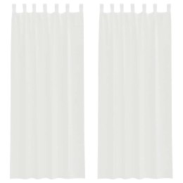 ZASŁONY WOALOWE Z KIESZENIAMI NA DRĄŻEK 2 SZT. BIAŁE