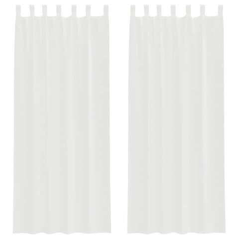 ZASŁONY WOALOWE Z KIESZENIAMI NA DRĄŻEK 2 SZT. BIAŁE