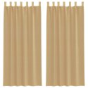 ZASŁONY WOALOWE Z KIESZENIAMI NA DRĄŻKI 2 SZT. PIASKOWE