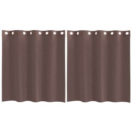 ZASŁONY WOALOWE Z PRZELOTKAMI 2 SZT. BRĄZOWE 140X140CM