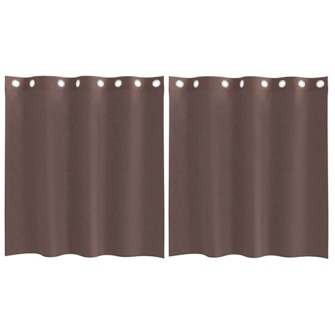 ZASŁONY WOALOWE Z PRZELOTKAMI 2 SZT. BRĄZOWE 140X140CM