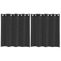 ZASŁONY WOALOWE Z PRZELOTKAMI 2 SZT. CZARNE 140X140CM