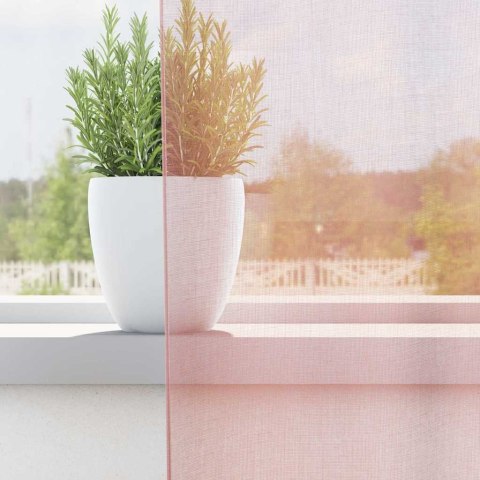 ZASŁONY WOALOWE Z PRZELOTKAMI 2 SZT. JASNORÓŻOWE 140X175CM