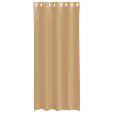 ZASŁONY WOALOWE Z PRZELOTKAMI 2 SZT. PIASKOWE