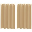 ZASŁONY WOALOWE Z PRZELOTKAMI 2 SZT. PIASKOWE