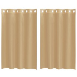ZASŁONY WOALOWE Z PRZELOTKAMI 2 SZT. PIASKOWE