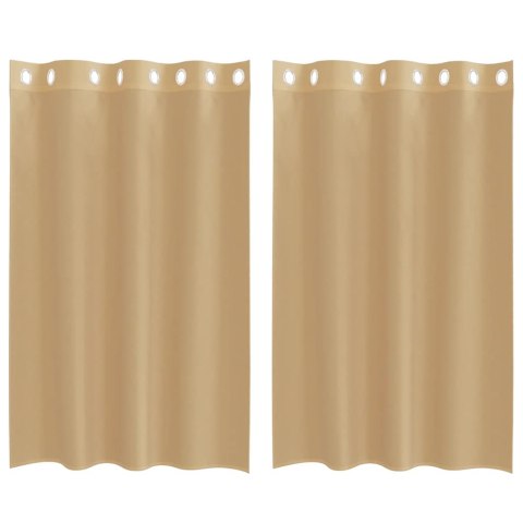ZASŁONY WOALOWE Z PRZELOTKAMI 2 SZT. PIASKOWE