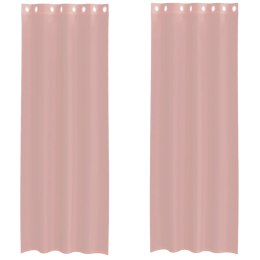 ZASŁONY WOALOWE Z PRZELOTKAMI 2 SZT. RÓŻOWE 140X260CM