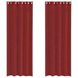 ZASŁONY WOALOWE Z PRZELOTKAMI 2 SZT. WINO CZERWONE