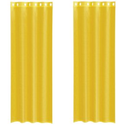 ZASŁONY WOALOWE Z PRZELOTKAMI 2 SZT. ŻÓŁTE