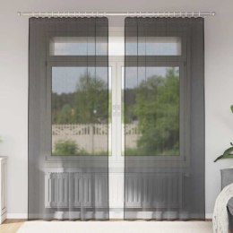 ZASŁONY WOALOWE Z ZAKŁADKĄ NA GÓRZE 2 SZT. CZARNE