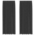 ZASŁONY WOALOWE Z ZAKŁADKĄ NA GÓRZE 2 SZT. CZARNE