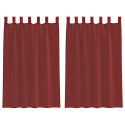 ZASŁONY Z WOALU Z KIESZENIAMI NA DRĄŻEK 2 SZT. WINO CZERWONE