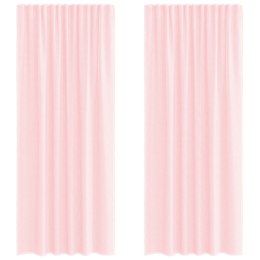 ZASŁONY WOALOWE Z PĘTELKAMI 2 SZT. JASNORÓŻOWE 140X245CM