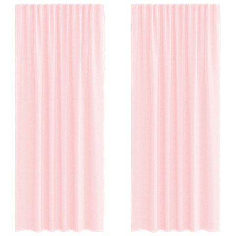ZASŁONY WOALOWE Z PĘTELKAMI 2 SZT. JASNORÓŻOWE 140X245CM