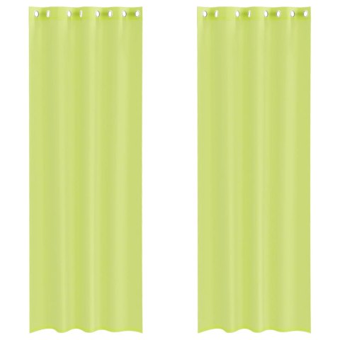 ZASŁONY WOALOWE Z PRZELOTKAMI 2 SZT. JABŁKO ZIELONE 140X260CM