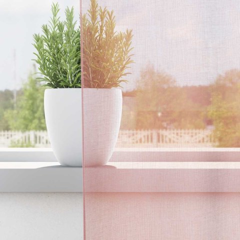 ZASŁONY WOALOWE Z PRZELOTKAMI 2 SZT. JASNORÓŻOWE 140X140CM