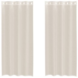 ZASŁONY WOALOWE Z PRZELOTKAMI 2 SZT. KREMOWE 140X245CM